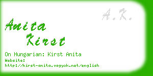 anita kirst business card